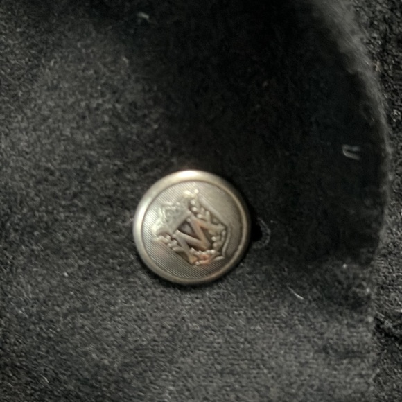 Club Monaco wool blazer with button front and fleur de lis crest on pocket - Picture 5 of 8